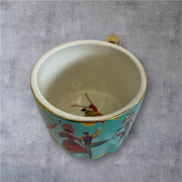 Anthropologie Pauline de Roussy de Sales Nutcracker Dancers Mug Xmas Turquoise - Picture 4 of 6